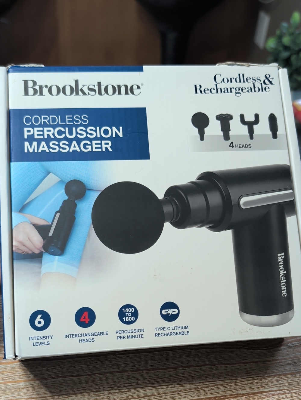 Brookstone Cordless Percussion Massager For Muscle Recovery